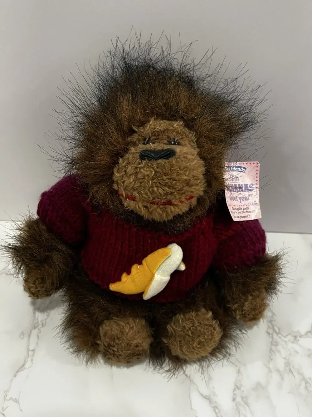 Vintage 1996 Gibson Greetings Little Friends Gorilla Plush Bananas About You Toy